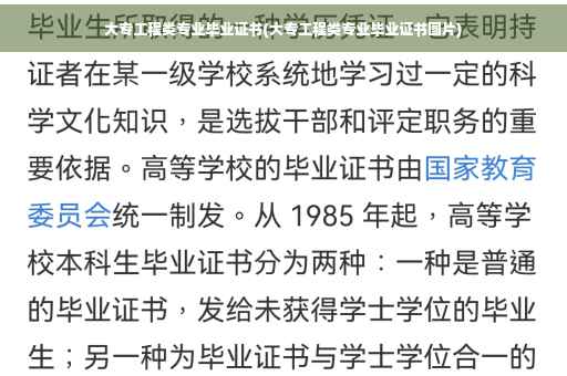 大专工程类专业毕业证书(大专工程类专业毕业证书图片)