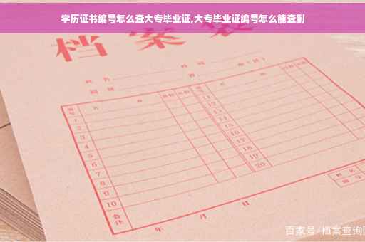 学历证书编号怎么查大专毕业证,大专毕业证编号怎么能查到