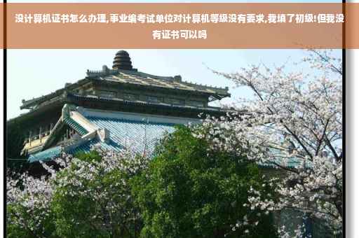 没计算机证书怎么办理,事业编考试单位对计算机等级没有要求,我填了初级!但我没有证书可以吗