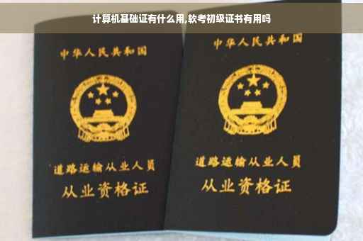 计算机基础证有什么用,软考初级证书有用吗