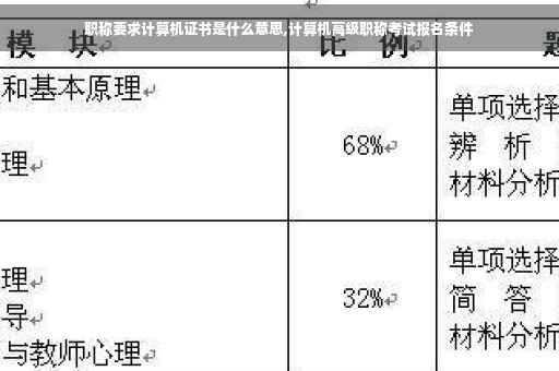 职称要求计算机证书是什么意思,计算机高级职称考试报名条件