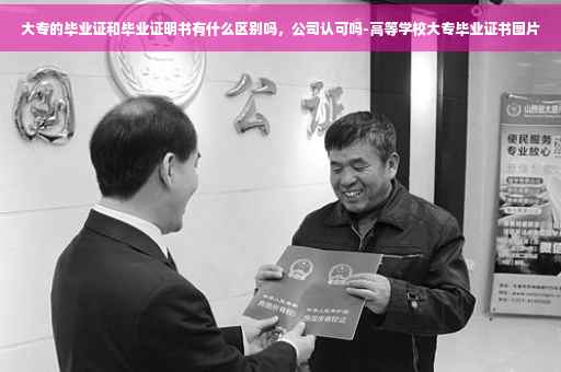 大专的毕业证和毕业证明书有什么区别吗，公司认可吗-高等学校大专毕业证书图片