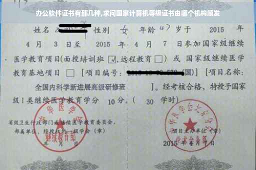 办公软件证书有那几种,求问国家计算机等级证书由哪个机构颁发