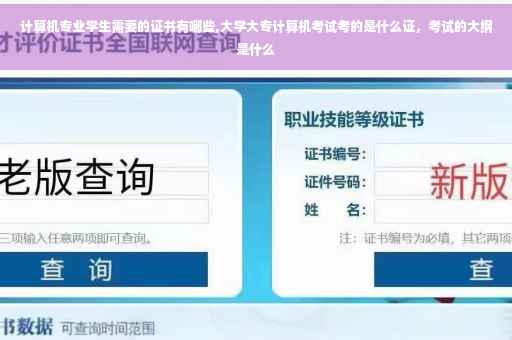 计算机专业学生需要的证书有哪些,大学大专计算机考试考的是什么证，考试的大纲是什么