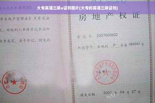大专英语三级a证书图片(大专的英语三级证书)