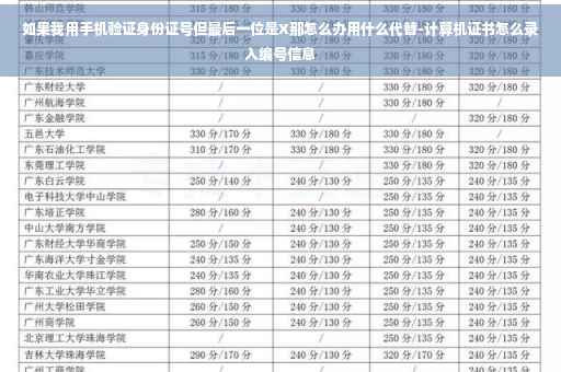 如果我用手机验证身份证号但最后一位是X那怎么办用什么代替-计算机证书怎么录入编号信息
