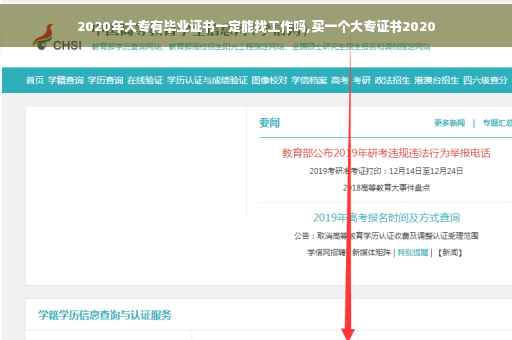 2020年大专有毕业证书一定能找工作吗,买一个大专证书2020