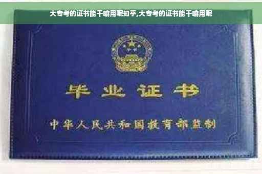 大专考的证书能干嘛用呢知乎,大专考的证书能干嘛用呢