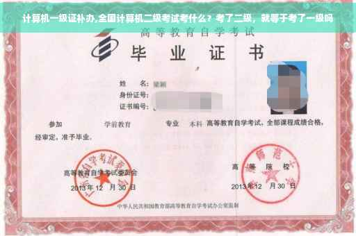 计算机一级证补办,全国计算机二级考试考什么？考了二级，就等于考了一级吗