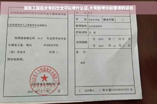 建筑工程技术专科毕业可以考什么证,大专能考比较靠谱的证书