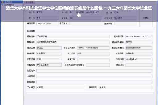 清华大学本科毕业证学士学位服帽的流苏线是什么颜色,一九三六年清华大学毕业证书