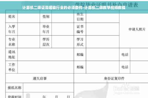 计算机二级证是哪些行业的必须条件-计算机二级教学视频教程