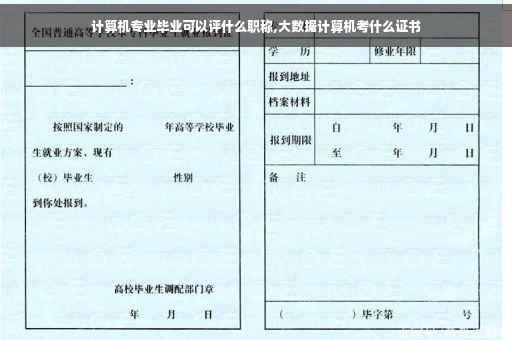 计算机专业毕业可以评什么职称,大数据计算机考什么证书