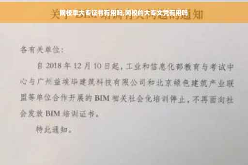 网校拿大专证书有用吗,网校的大专文凭有用吗