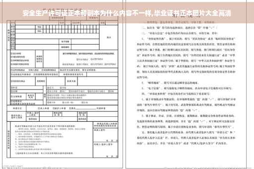 安全生产许可证正本和副本为什么内容不一样,毕业证书正本图片大全高清