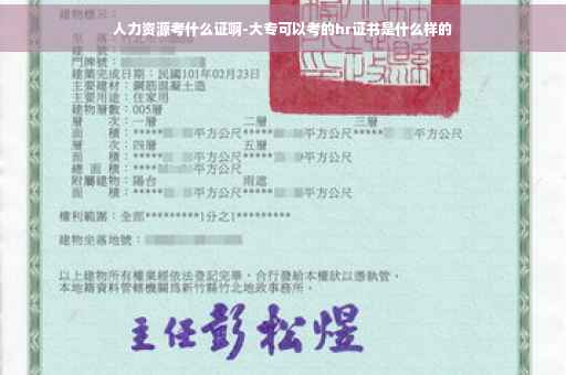 人力资源考什么证啊-大专可以考的hr证书是什么样的