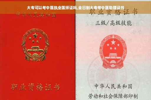 大专可以考中医执业医师证吗,全日制大专考中医助理证书