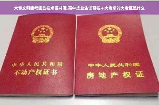 大专文科能考哪些技术证书呢,高中毕业生读高技＋大专拿的大专证是什么