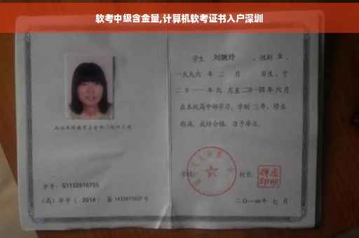 软考中级含金量,计算机软考证书入户深圳