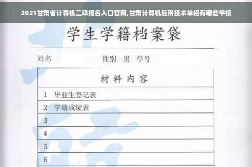 2021甘肃省计算机二级报名入口官网,甘肃计算机应用技术单招有哪些学校