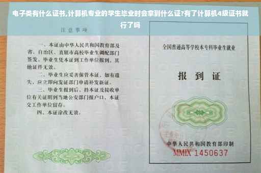 电子类有什么证书,计算机专业的学生毕业时会拿到什么证?有了计算机4级证书就行了吗