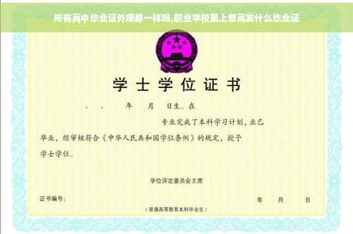 所有高中毕业证外观都一样吗,职业学校里上普高发什么毕业证