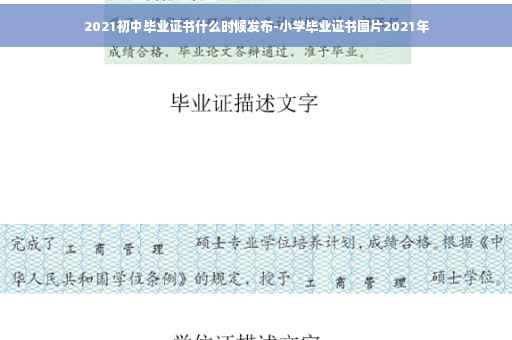 2021初中毕业证书什么时候发布-小学毕业证书图片2021年