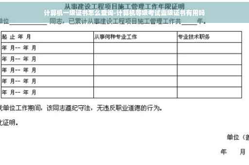 计算机一级证书怎么查询-计算机等级考试壹级证书有用吗