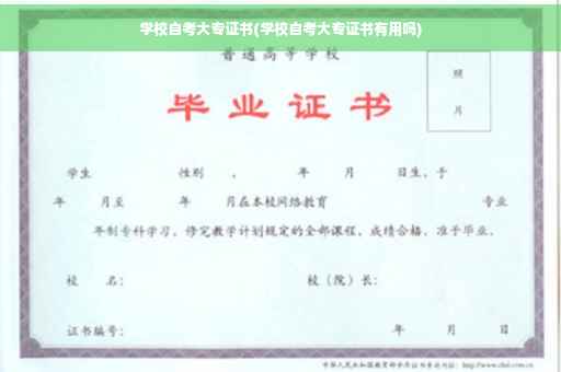 学校自考大专证书(学校自考大专证书有用吗)