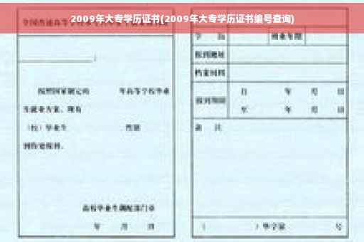 2009年大专学历证书(2009年大专学历证书编号查询)