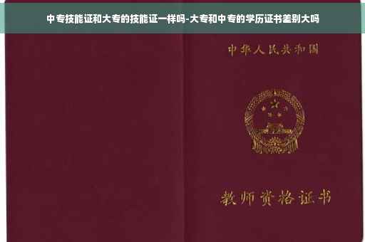 中专技能证和大专的技能证一样吗-大专和中专的学历证书差别大吗