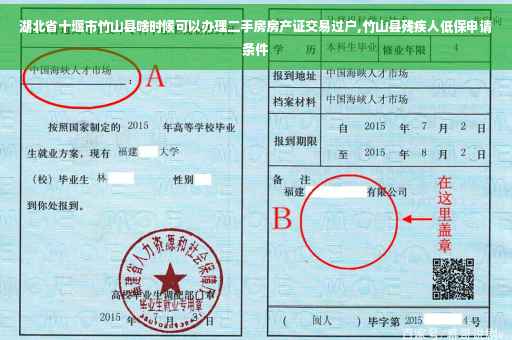湖北省十堰市竹山县啥时候可以办理二手房房产证交易过户,竹山县残疾人低保申请条件