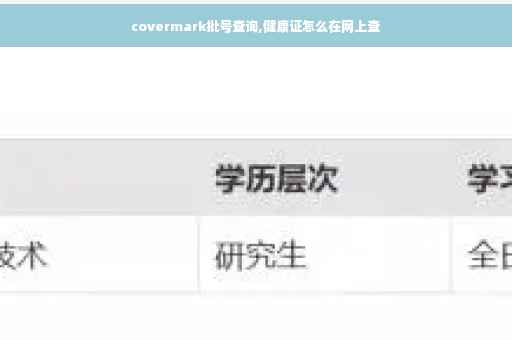 covermark批号查询,健康证怎么在网上查