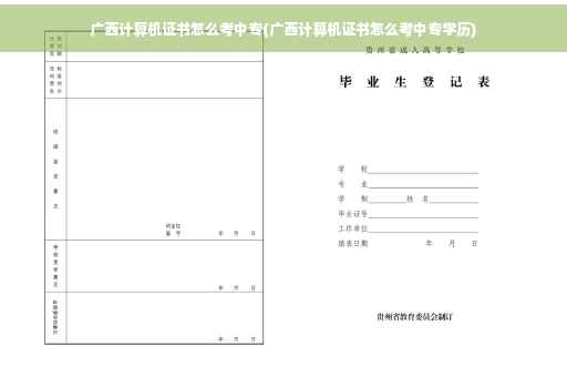 广西计算机证书怎么考中专(广西计算机证书怎么考中专学历)