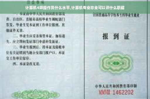 计算机4级操作员什么水平,计算机专业毕业可以评什么职称