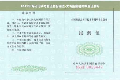 2021年专科可以考的证书有哪些-大专能报哪类教资证书好