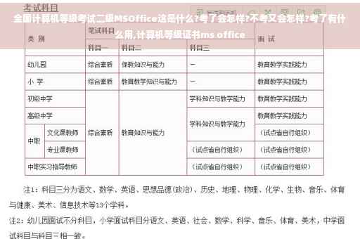 全国计算机等级考试二级MSOffice这是什么?考了会怎样?不考又会怎样?考了有什么用,计算机等级证书ms office
