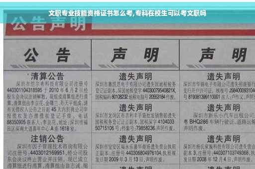 文职专业技能资格证书怎么考,专科在校生可以考文职吗