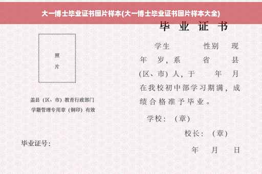 大一博士毕业证书图片样本(大一博士毕业证书图片样本大全)