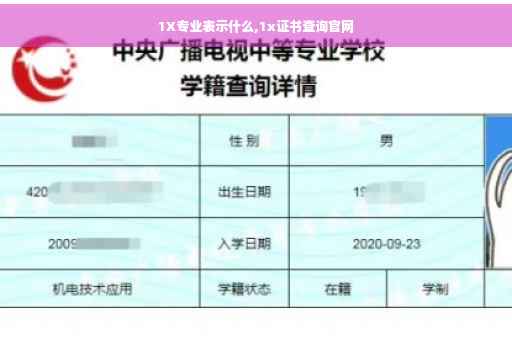 1X专业表示什么,1x证书查询官网