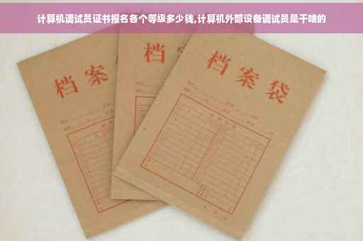 计算机调试员证书报名各个等级多少钱,计算机外部设备调试员是干啥的