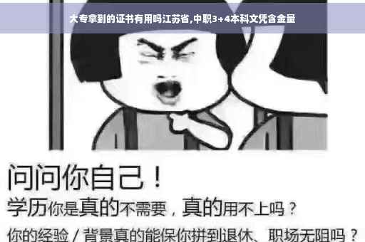 大专拿到的证书有用吗江苏省,中职3+4本科文凭含金量