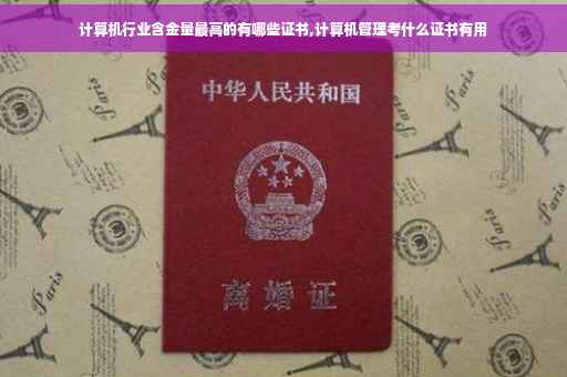 计算机行业含金量最高的有哪些证书,计算机管理考什么证书有用