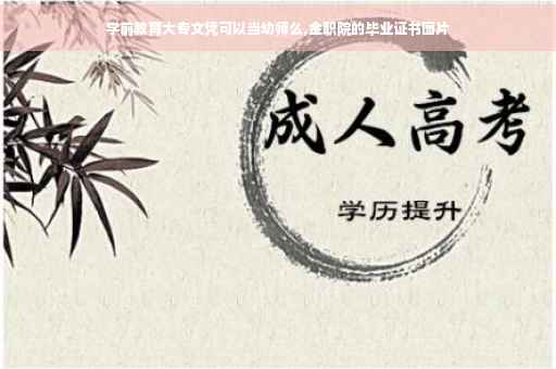 学前教育大专文凭可以当幼师么,金职院的毕业证书图片