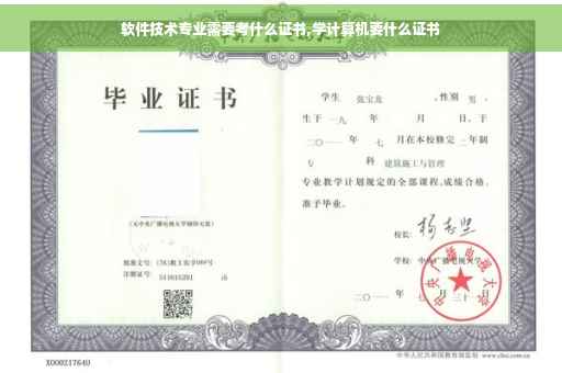 软件技术专业需要考什么证书,学计算机要什么证书