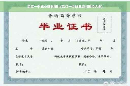 沿江一中毕业证书图片(沿江一中毕业证书图片大全)