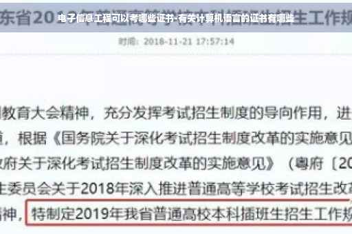 电子信息工程可以考哪些证书-有关计算机语言的证书有哪些