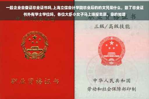 一般企业会查证毕业证书吗,上海立信会计学院毕业后的的文凭是什么，除了毕业证书外有学士学位吗，各位大虾小女子马上填报志愿，急的知道