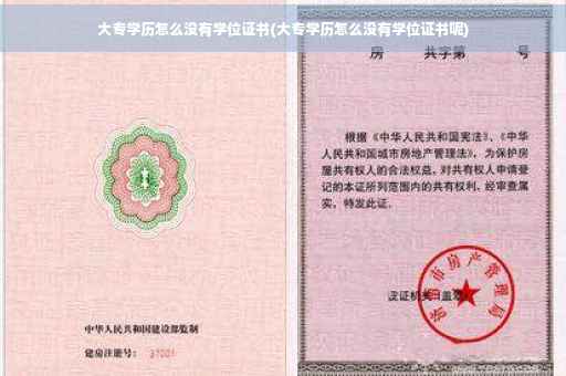 大专学历怎么没有学位证书(大专学历怎么没有学位证书呢)