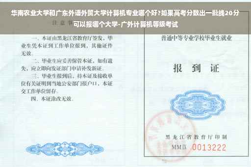 华南农业大学和广东外语外贸大学计算机专业哪个好?如果高考分数出一批线20分可以报哪个大学-广外计算机等级考试